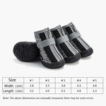 4 PCS / Set Breathable Non-slip Wear-resistant Dog Shoes Pet Supplies, 2.8x3.5cm, 3.3x4cm, 3.8x4.3cm, 4.3x4.8cm, 4.8x5.3cm