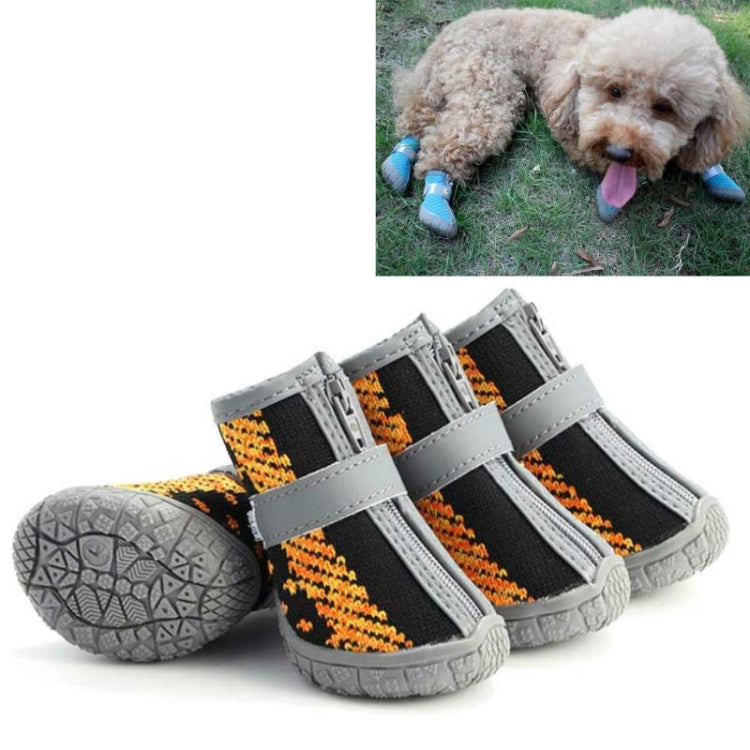4 PCS / Set Breathable Non-slip Wear-resistant Dog Shoes Pet Supplies, 2.8x3.5cm, 3.3x4cm, 3.8x4.3cm, 4.3x4.8cm, 4.8x5.3cm