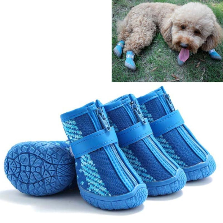 4 PCS / Set Breathable Non-slip Wear-resistant Dog Shoes Pet Supplies, 2.8x3.5cm, 3.3x4cm, 3.8x4.3cm, 4.3x4.8cm, 4.8x5.3cm