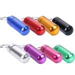 10pcs Portable Sealed Waterproof Aluminum Alloy First Aid Pill Bottle with Keychain