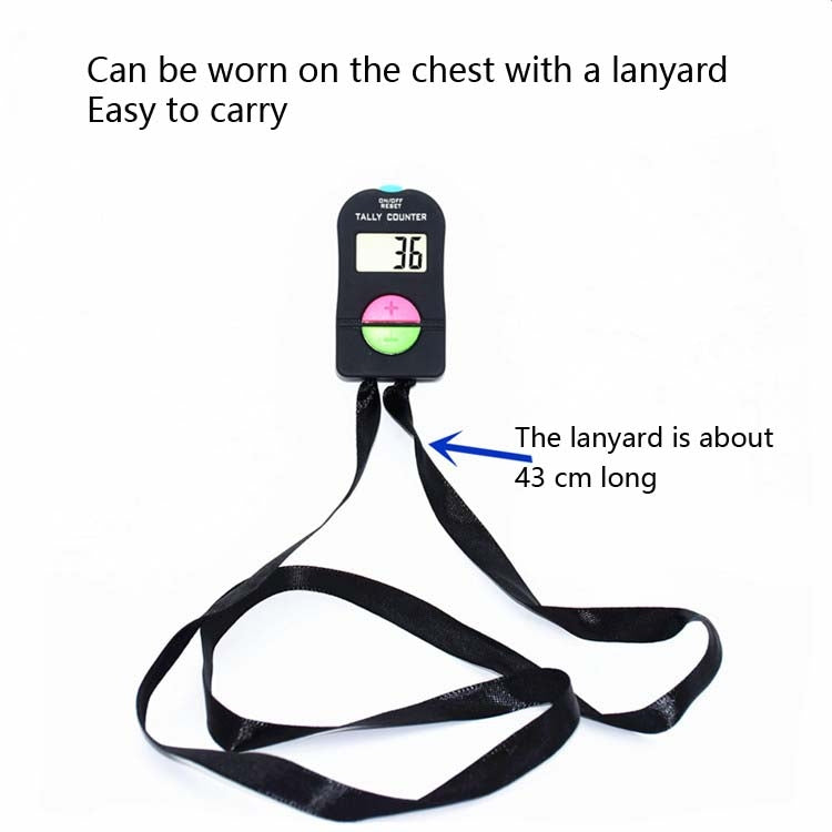 Large-Screen Electronic Digital Display Counter Manual Counter with Lanyard, Manual Counter (Add or Subtract), Manual Counter (Only Add)