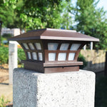 Solar Coffee Column Head Lamp Outdoor Waterproof Decorative Wall Lamp, White Light, Warm Light