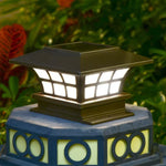 Solar Coffee Column Head Lamp Outdoor Waterproof Decorative Wall Lamp, White Light, Warm Light