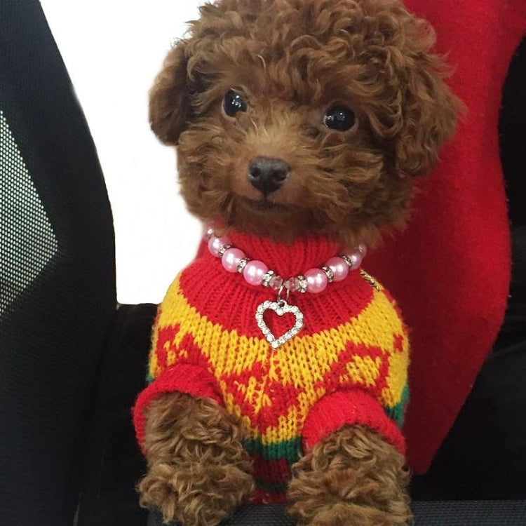 Pet Supplies Pearl Necklace Pet Collars Cat and Dog Accessories, S, M, L