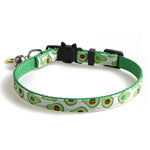 Collier pour chat en sangle avec motif de fruits et accessoires, clochette incluse.