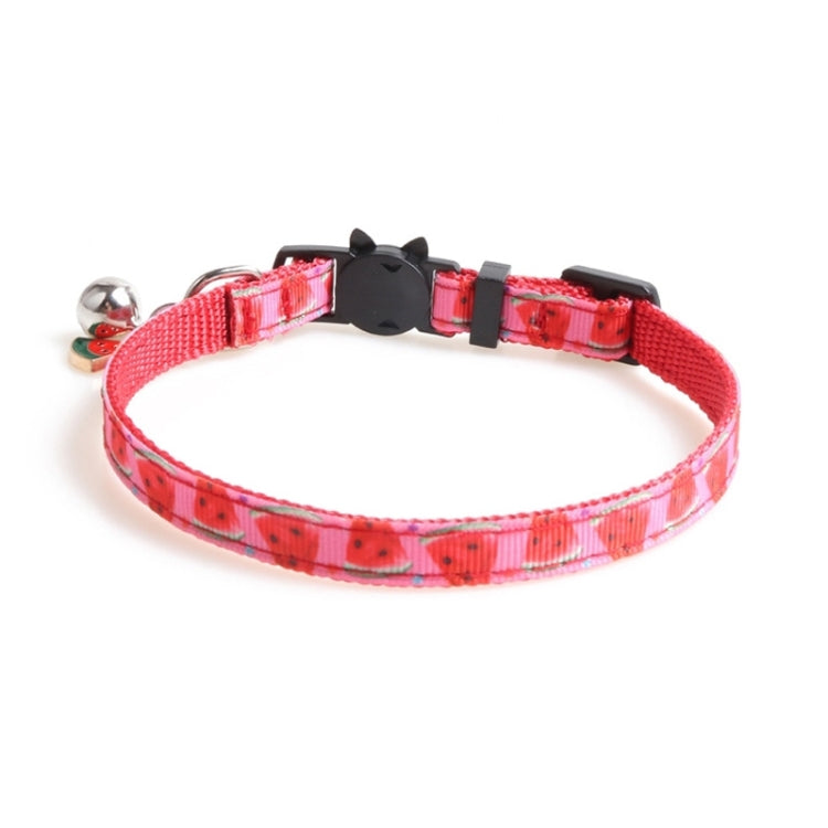 Collier pour chat en sangle avec motif de fruits et accessoires, clochette incluse.