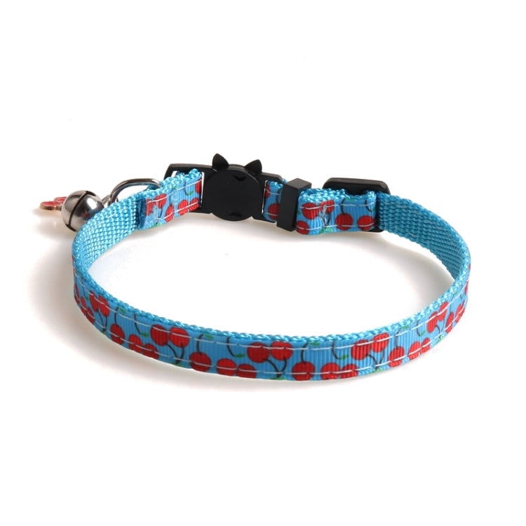 Collier pour chat en sangle avec motif de fruits et accessoires, clochette incluse.