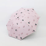 Small Fresh Sun Umbrella Female Sun Umbrella Student Vinyl Three-Fold Simple Dual-Use Sun Umbrella, Avocado Green, Avocado White, Avocado Pink, Strawberry White, Strawberry Pink, Peach White, Peach Pink