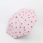 Small Fresh Sun Umbrella Female Sun Umbrella Student Vinyl Three-Fold Simple Dual-Use Sun Umbrella, Avocado Green, Avocado White, Avocado Pink, Strawberry White, Strawberry Pink, Peach White, Peach Pink