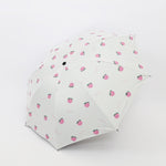 Small Fresh Sun Umbrella Female Sun Umbrella Student Vinyl Three-Fold Simple Dual-Use Sun Umbrella, Avocado Green, Avocado White, Avocado Pink, Strawberry White, Strawberry Pink, Peach White, Peach Pink