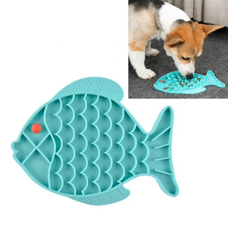 Tapis d'alimentation lente en silicone pour chats et chiens, gamelle anti-étouffement, type poisson, type griffe, type fleur