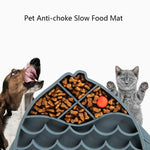Pet Cats and Dogs Silicone Slow Food Mat Anti-choke Bowl, Fish Type, Flower Type, Claw Type