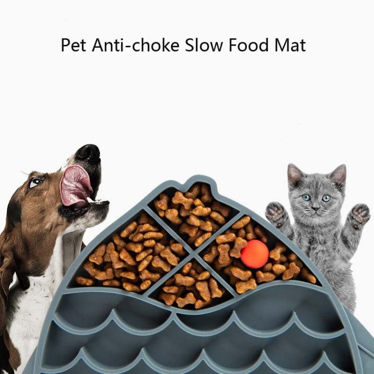 Pet Cats and Dogs Silicone Slow Food Mat Anti-choke Bowl, Fish Type, Flower Type, Claw Type
