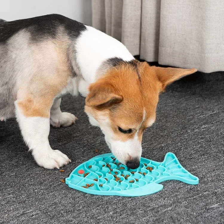 Pet Cats and Dogs Silicone Slow Food Mat Anti-choke Bowl, Fish Type, Claw Type, Flower Type