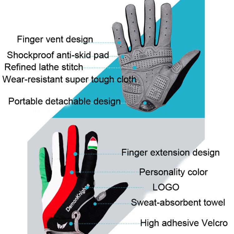 DemonKnights Cycling Gloves Full Finger Bicycle Gloves Outdoor Sports Equipment, M, L, XL, XXL