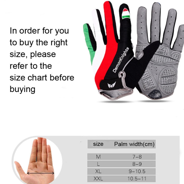 DemonKnights Cycling Gloves Full Finger Bicycle Gloves Outdoor Sports Equipment, M, L, XL, XXL