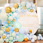 Macaron Green And Blue Balloon Chain Package Birthday Wedding Party Background Wall Decoration Balloon Combination, Macaron Decoration Balloon Combination