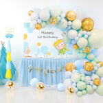 Macaron Green And Blue Balloon Chain Package Birthday Wedding Party Background Wall Decoration Balloon Combination, Macaron Decoration Balloon Combination