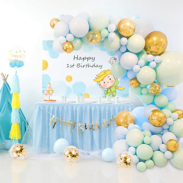 Macaron Green And Blue Balloon Chain Package Birthday Wedding Party Background Wall Decoration Balloon Combination, Macaron Decoration Balloon Combination