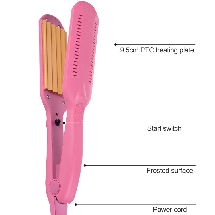 220V Professional Ceramic Corrugated Curling Iron, Blue, Pink, Red, Rose red, White