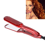 مكواة تجعيد سيراميكية متموجة احترافية 220 فولت، أزرق، وردي، أحمر، أحمر وردي، أبيض