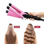20-32m Automatic Ceramic Perm Splint Hair Curler 3 Barrels Big Wave Hair Curling Iron Tools, 20mm, 22mm, 25mm, 28mm, 32mm