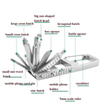 13 In 1 Multifunctional Stainless Steel Combination Batch Head Small Tool Foldable Outdoor Emergency Tool, 13 In 1
