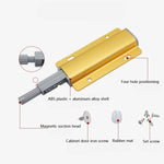 3 PCS Aluminum Alloy Bouncer Free Handle Push-Pull Cabinet Wardrobe Door Drawer Bouncer, Gold, Silver