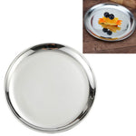 Stainless Steel Thickened Round Plate Cafe Tray Fruit Cake Plate Bone Plate Dish Shallow Plate, 14cm Brushed Matte Silver, 17cm Brushed Matte Silver, 20cm Brushed Matte Silver, 23cm Brushed Matte Silver, 26cm Brushed Matte Silver                       ...