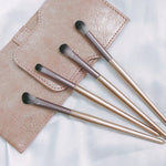 4 PCS / Set Makeup Brush Eye Shadow Brush Eye Makeup Set Soft Hair Detail Brush Smudge Brush With Brush Bag, Gold, Silver