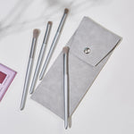 4 PCS / Set Makeup Brush Eye Shadow Brush Eye Makeup Set Soft Hair Detail Brush Smudge Brush With Brush Bag, Gold, Silver