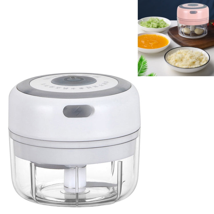 Electrical USB Rechargeable Garlic Mixing Masher Complementary Food Masher Stainless Steel Crushing Garlic Peeling Device Wireless Mini Garlic Cutter, Green, White