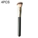 4 PCS Fiber Hair Makeup Brush Wooden Handle Foundation Brush, 191 Foundation Brush, 270 Concealer Brush, 170 Diagonal Foundation Brush