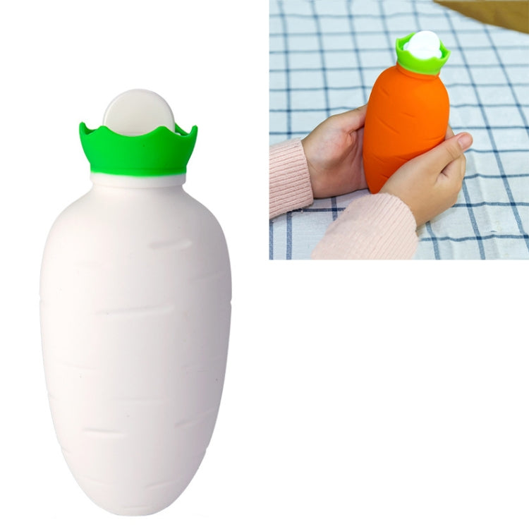 Carrot-Shaped Silicone Water Injection Warm Water Bag Winter Leak-Proof And Explosion-Proof Hand Warmer, Orange, White Pink, White Green, Light Green