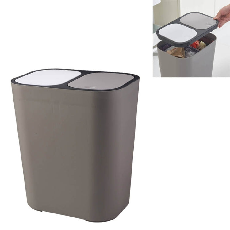 Dry And Wet Classification Press Trash Can Household Kitchen Paper Basket, Blue, White, Gray, Beige