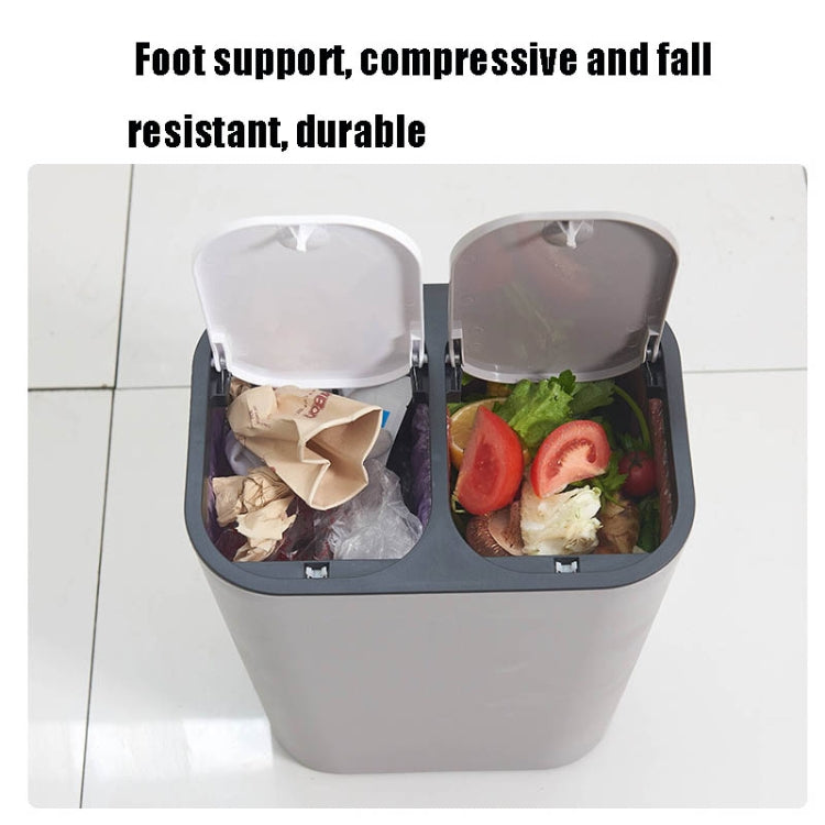 Dry And Wet Classification Press Trash Can Household Kitchen Paper Basket, Blue, White, Gray, Beige