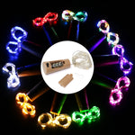 10 قطع من أضواء خيطية LED لسلك نحاسي على شكل سدادة زجاجة نبيذ، مقاومة للماء IP44، 2 متر، 20 LED