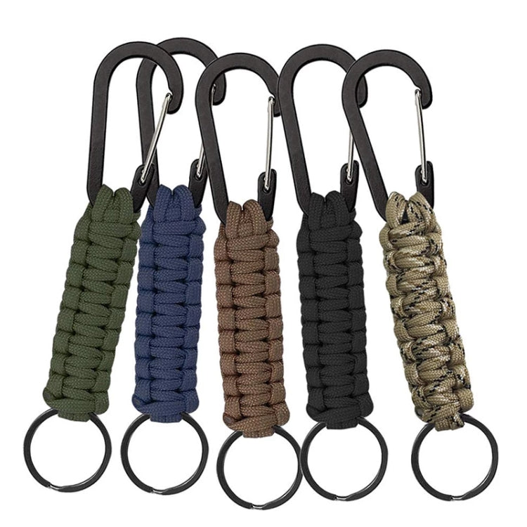 Outdoor Multifunctional Nylon Umbrella Rope Carabiner Key Chain, Nylon Umbrella Rope(Army green), Nylon Umbrella Rope(Black), Nylon Umbrella Rope(Brown), Nylon Umbrella Rope(Deep Blue)