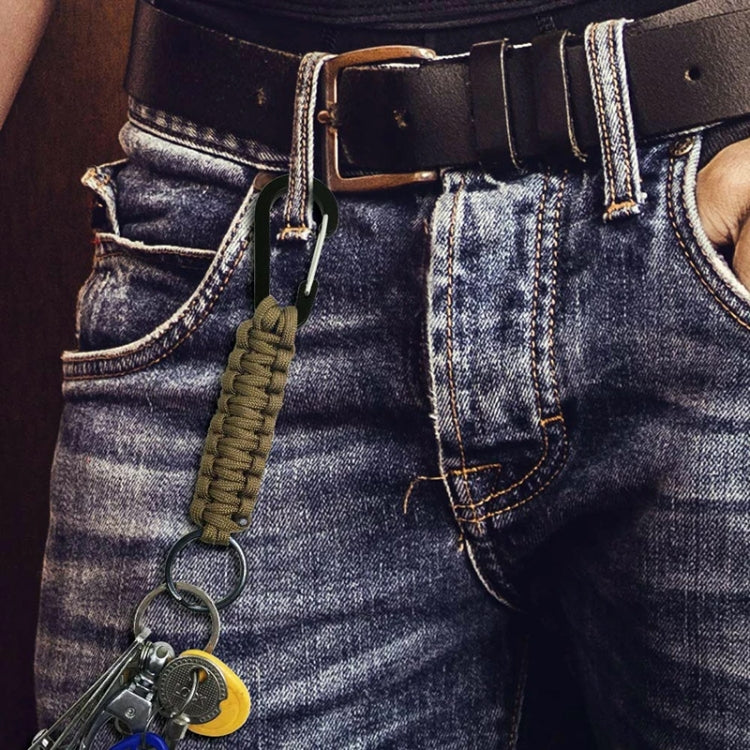 Outdoor Multifunctional Nylon Umbrella Rope Carabiner Key Chain, Nylon Umbrella Rope(Army green), Nylon Umbrella Rope(Black), Nylon Umbrella Rope(Brown), Nylon Umbrella Rope(Deep Blue)