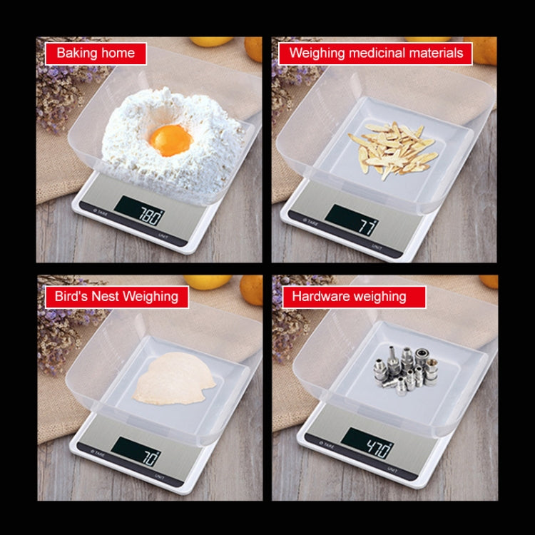 Stainless Steel Kitchen Scale Household Food Electronic Scale, 5kg/1g, 10kg/1g