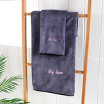 Soft And Thick Absorbent Fiber Bath Towel, Towel + Bath Towel