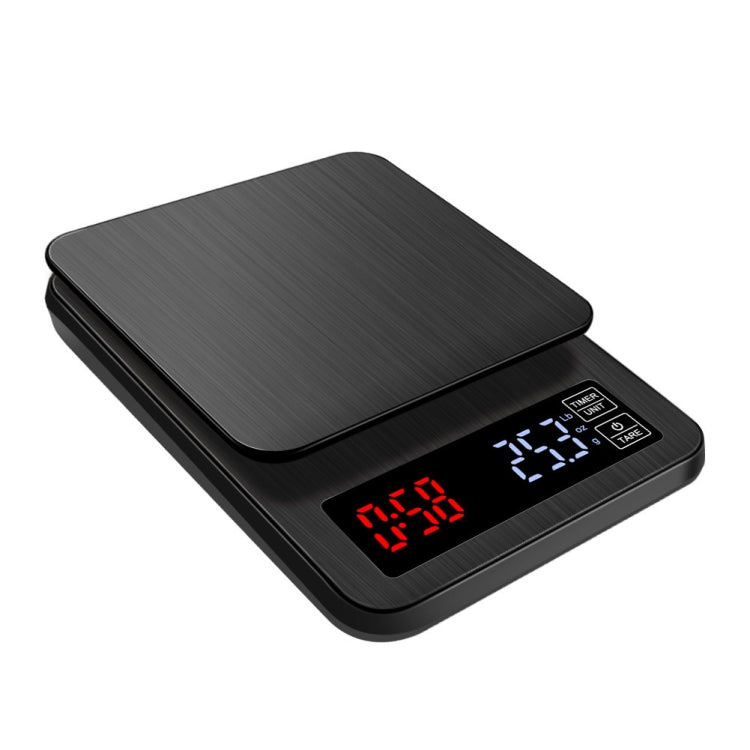 Household Hand-Pushed Coffee Scale USB-Powered Smart Kitchen Scale With Timing, 3kg/0.1g, 5kg/0.1g, 10kg/1g