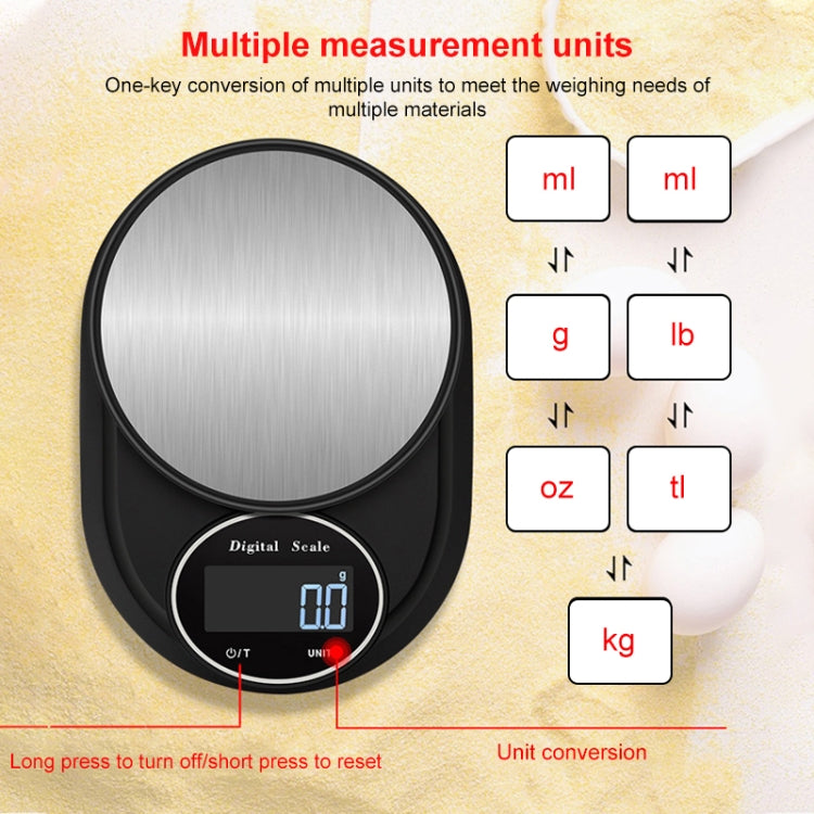 Home Kitchen Electronic Scale High Precision Stainless Steel Jewelry Scale, Hemming 5kg/1g, No Edging 5kg/1g, Hemming 3kg/0.1g, No Edging 3kg/0.1g, Hemming 5kg/0.1g, No Edging 5kg/0.1g