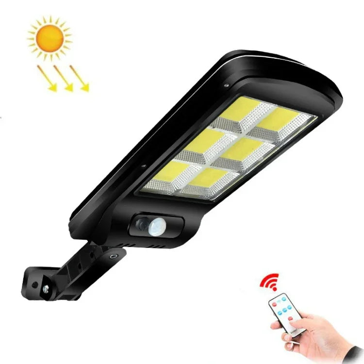 10W Solar Power Human Body Induction + Light Control Street Light Multi-Function Remote Control Outdoor Lighting, 6COB with RC
