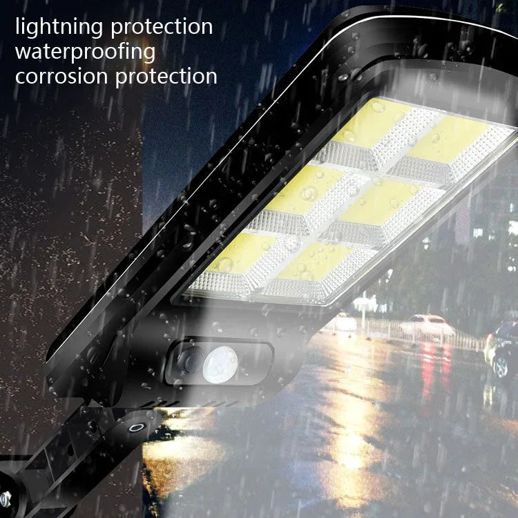 10W Solar Power Human Body Induction + Light Control Street Light Multi-Function Remote Control Outdoor Lighting, 6COB with RC