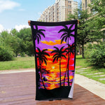 Extra Long Bath Towel Hawaiian Island Style Cotton Beach Cushion Towel 180x105 Cm, Sunset Coconut BT19-2, Beach Sports Car BT19-3, Ocean Carnival BT19-1