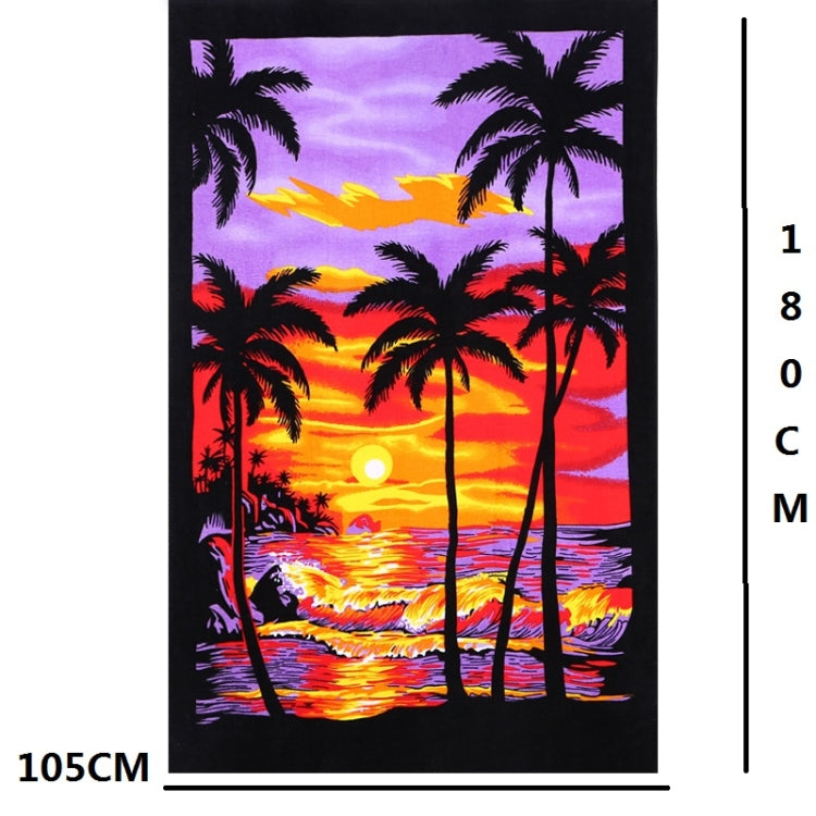 Extra Long Bath Towel Hawaiian Island Style Cotton Beach Cushion Towel 180x105 Cm, Sunset Coconut BT19-2, Beach Sports Car BT19-3, Ocean Carnival BT19-1