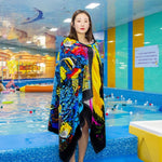 Extra Long Bath Towel Hawaiian Island Style Cotton Beach Cushion Towel 180x105 Cm, Sunset Coconut BT19-2, Beach Sports Car BT19-3, Ocean Carnival BT19-1