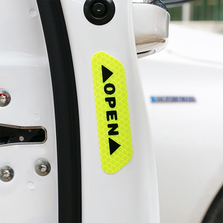 OPEN Reflective Tape Warning Mark Bicycle Accessories Car Door Stickers, Yellow, White, Red, Blue