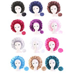 3 PCS TJM-405A Large Satin Round Hat Stretch Wide Brim Night Hat Chemotherapy Hat, One Size